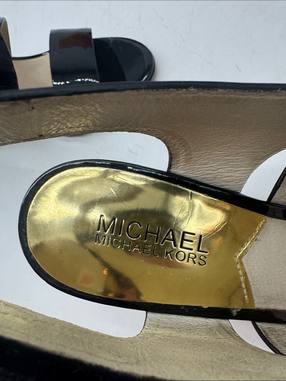 MICHAEL Michael Kors Black Patent Leather Slingback Sandals Size 7 BHE10088 - Picture 7 of 7